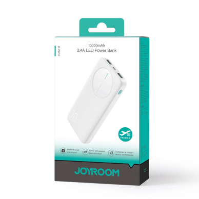 Joyroom JR-PBF12 Powerbank 10000mAh 2.4A 2x USB-A 1x USB-C – baltas 6
