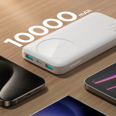Joyroom JR-PBF12 Powerbank 10000mAh 2.4A 2x USB-A 1x USB-C – baltas 9