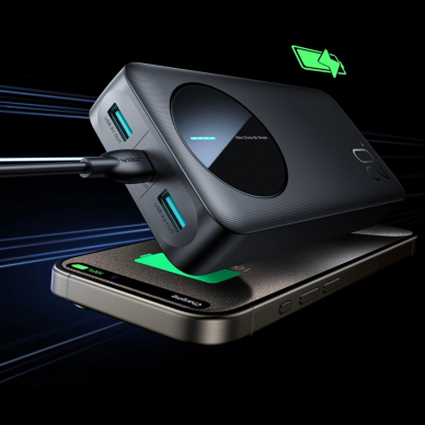 Joyroom JR-PBF14 Powerbank 20000mAh 2.4A 2x USB-A 1x USB-C – juodas 10 Joyroom JR-PBF14 Powerbank 20000mAh 2.4A 2x USB-A 1x USB-C – juodas 10