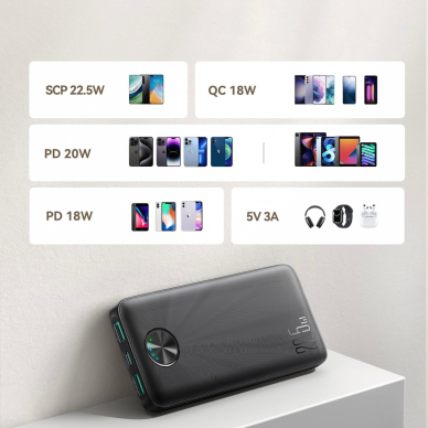 Joyroom JR-PBF15 Powerbank 10000mAh USB-C / USB-A 22.5W – juodas 12