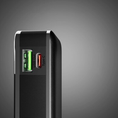 Išorinė baterija Powerbank SBS 10000mAh 20W su integruotu USB-C laidu ir skaitmeniniu ekranu – juoda 6