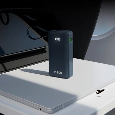 Išorinė baterija Powerbank SBS 10000mAh 20W su integruotu USB-C laidu ir skaitmeniniu ekranu – tamsiai pilka 11 Išorinė baterija Powerbank SBS 10000mAh 20W su integruotu USB-C laidu ir skaitmeniniu ekranu – tamsiai pilka 11