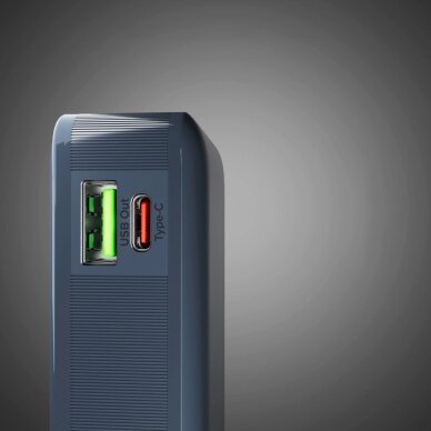 Išorinė baterija Powerbank SBS 10000mAh 20W su integruotu USB-C laidu ir skaitmeniniu ekranu – tamsiai pilka 6