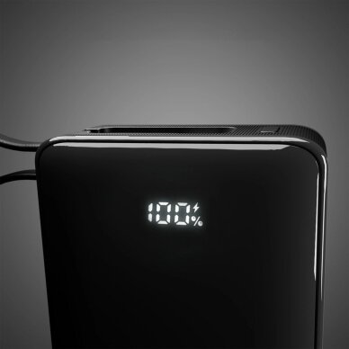 Išorinė baterija Powerbank SBS 20000mAh 20W su integruotu USB-C laidu ir skaitmeniniu ekranu – juoda 7