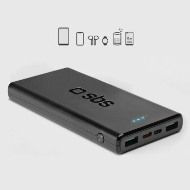 Išorinė baterija Powerbank SBS TTBB10000FASTPD20K 10000mAh 20W su Power Delivery – juoda 8