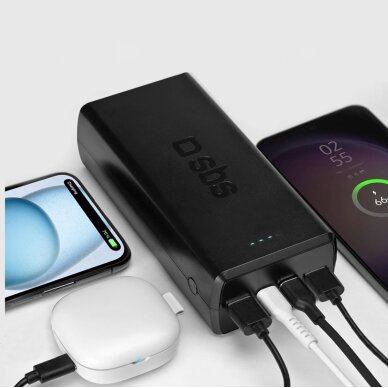 Išorinė baterija Powerbank SBS TTBB30000PD20K 30000mAh 2x USB-C / 2x USB-A – juoda 5 Išorinė baterija Powerbank SBS TTBB30000PD20K 30000mAh 2x USB-C / 2x USB-A – juoda 5