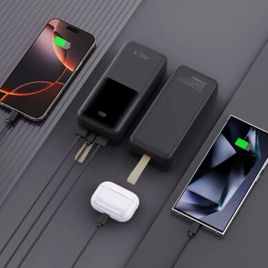 Išorinė baterija Powerbank Tech-Protect PB03 30000mAh 22.5W – juoda 5 Išorinė baterija Powerbank Tech-Protect PB03 30000mAh 22.5W – juoda 5