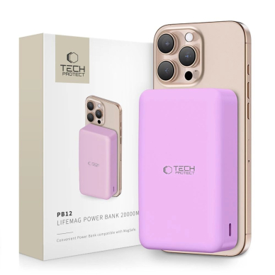 Tech-Protect PB12 LifeMag Powerbank su MagSafe 20000mAh – violetinis