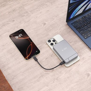 Išorinė baterija Powerbank Tech-Protect PB14 LifeMag MagSafe 10000mAh – pilka 7