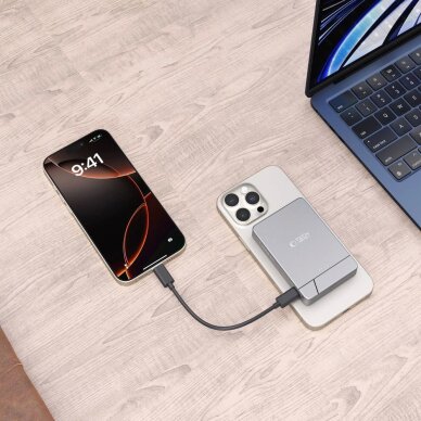 Išorinė baterija Powerbank Tech-Protect PB14 LifeMag MagSafe 5000mAh – pilka 7 Išorinė baterija Powerbank Tech-Protect PB14 LifeMag MagSafe 5000mAh – pilka 7