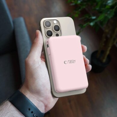 Išorinė baterija Powerbank Tech-Protect PB31 LifeMag MagSafe 10000mAh – rožinė 10