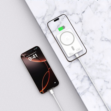 Tech-Protect PB33 LifeMag Powerbank su MagSafe 5000mAh – sidabrinis 5