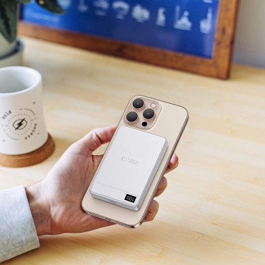 Tech-Protect PB33 LifeMag Powerbank su MagSafe 5000mAh – sidabrinis 7