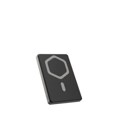 Išorinė baterija Powerbank UAG Ultra Slim 5K 5000mAh su stovu 10W USB-C kabeliu, suderinama su MagSafe – titano spalvos