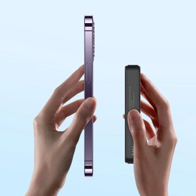 Išorinė baterija Powerbank Wozinsky WLWP-10KA0Y3S 22.5W PD Qi2 10000mAh su stovu, 1x USB-A / 1x USB-C – juoda 21