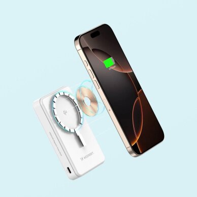 Išorinė baterija Powerbank Wozinsky WLWP-10KA0Y3WS 22.5W PD Qi2 10000mAh su stovu, 1x USB-A / 1x USB-C – balta 14 Išorinė baterija Powerbank Wozinsky WLWP-10KA0Y3WS 22.5W PD Qi2 10000mAh su stovu, 1x USB-A / 1x USB-C – balta 14