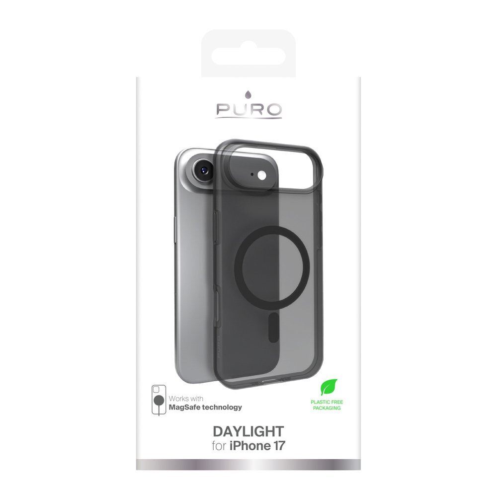 iPhone 17 Air Puro Daylight silikoninis dėklas su MagSafe – permatomas juodas 1 iPhone 17 Air Puro Daylight silikoninis dėklas su MagSafe – permatomas juodas 1