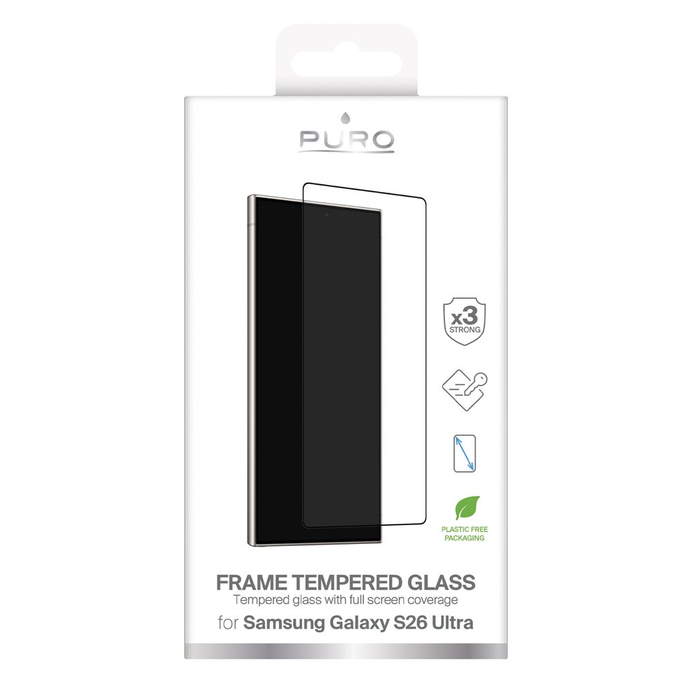 Samsung Galaxy S26 Ultra Puro Frame grūdintas stiklas su juodu rėmeliu 1 Samsung Galaxy S26 Ultra Puro Frame grūdintas stiklas su juodu rėmeliu 1