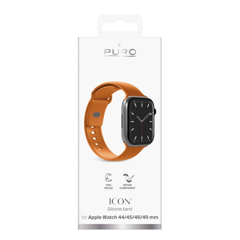 Apple Watch 44 / 45 / 46 / 49 mm Puro Icon silikoninė apyrankė – oranžinė 2
