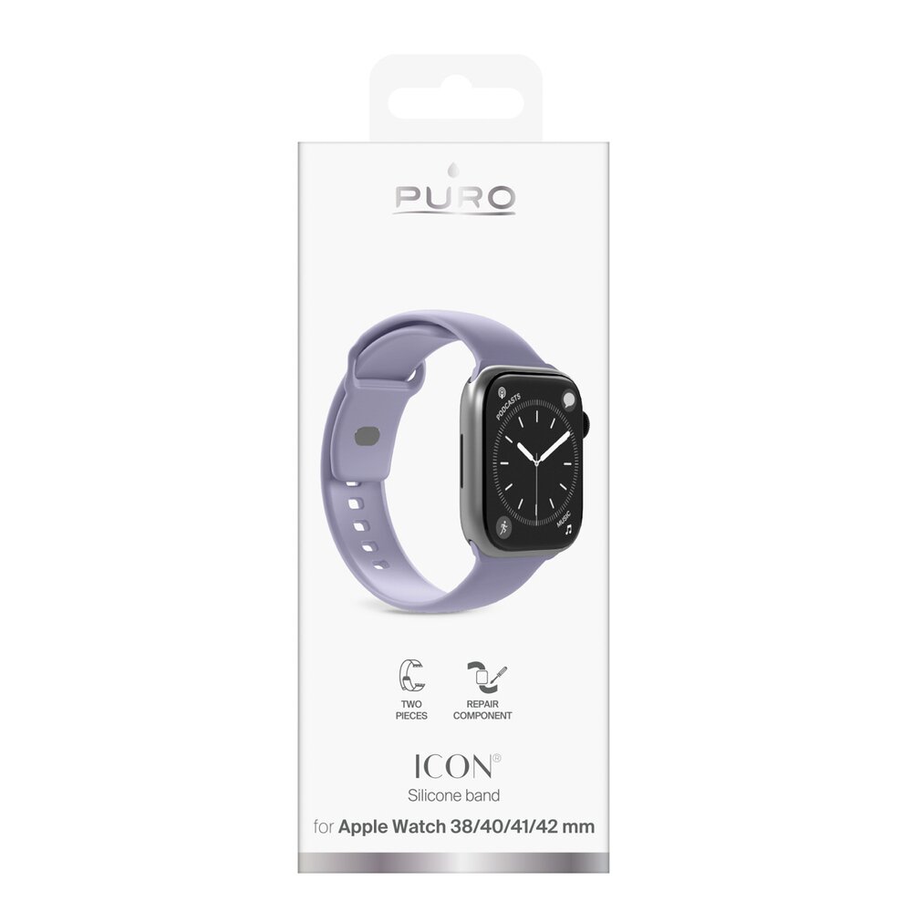 Apple Watch 38/40/41/42 mm Puro Icon apyrankė – violetinė 1 Apple Watch 38/40/41/42 mm Puro Icon apyrankė – violetinė 1