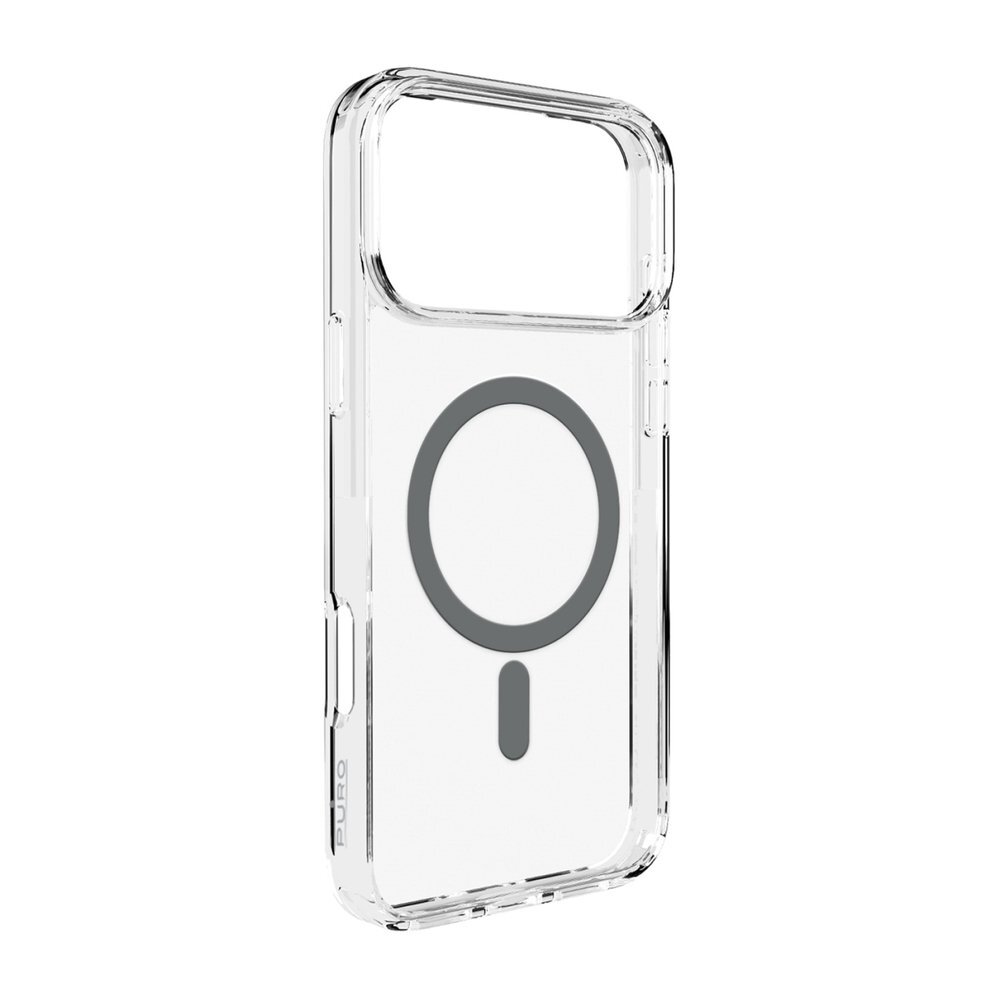 iPhone 17 Pro Max Puro Lite Mag TPU+PC dėklas su MagSafe – permatomas su pilku rėmeliu iPhone 17 Pro Max Puro Lite Mag TPU+PC dėklas su MagSafe – permatomas su pilku rėmeliu