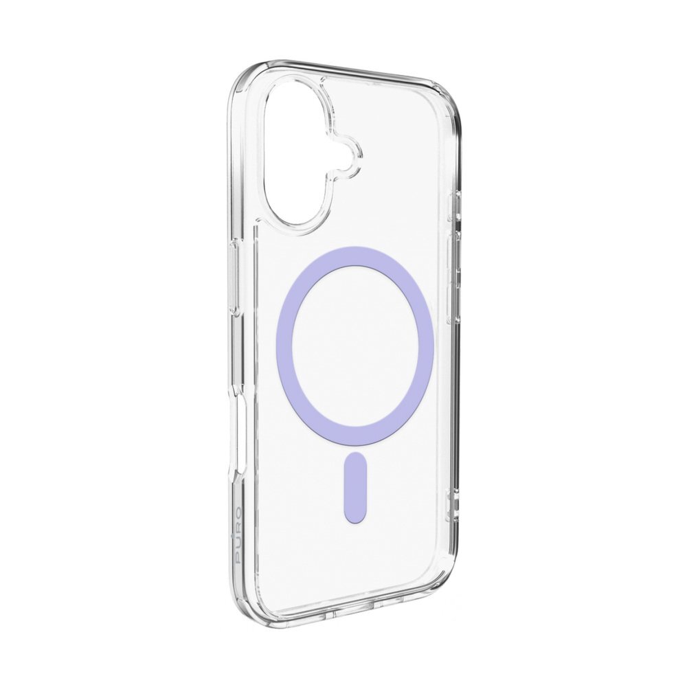 iPhone 17 Puro Lite Mag TPU+PC dėklas su MagSafe – permatomas su rožiniu rėmeliu