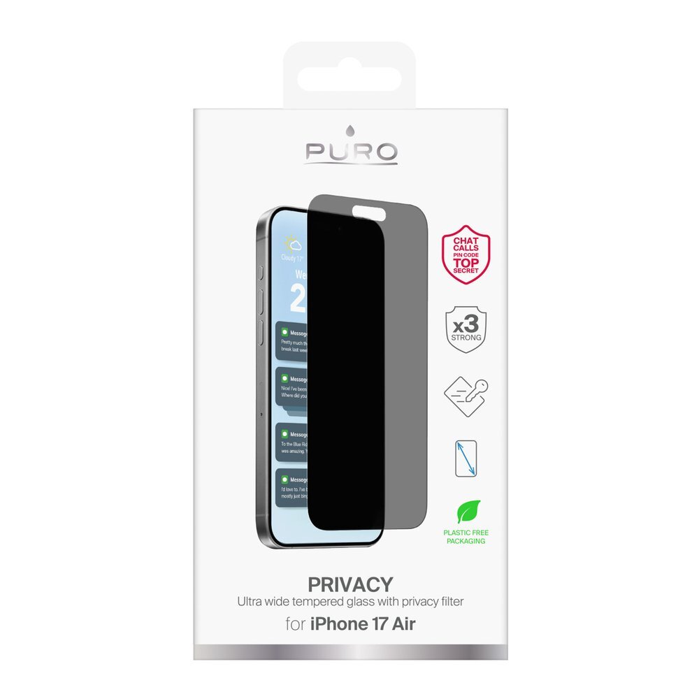 iPhone 17 Air Puro Privacy grūdintas stiklas 1 iPhone 17 Air Puro Privacy grūdintas stiklas 1