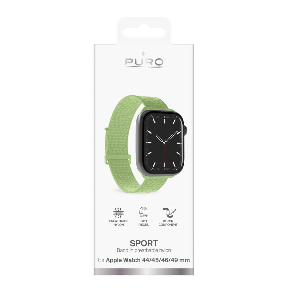 Apple Watch 44/45/46/49 mm Puro Sport apyrankė – žalia 1 Apple Watch 44/45/46/49 mm Puro Sport apyrankė – žalia 1