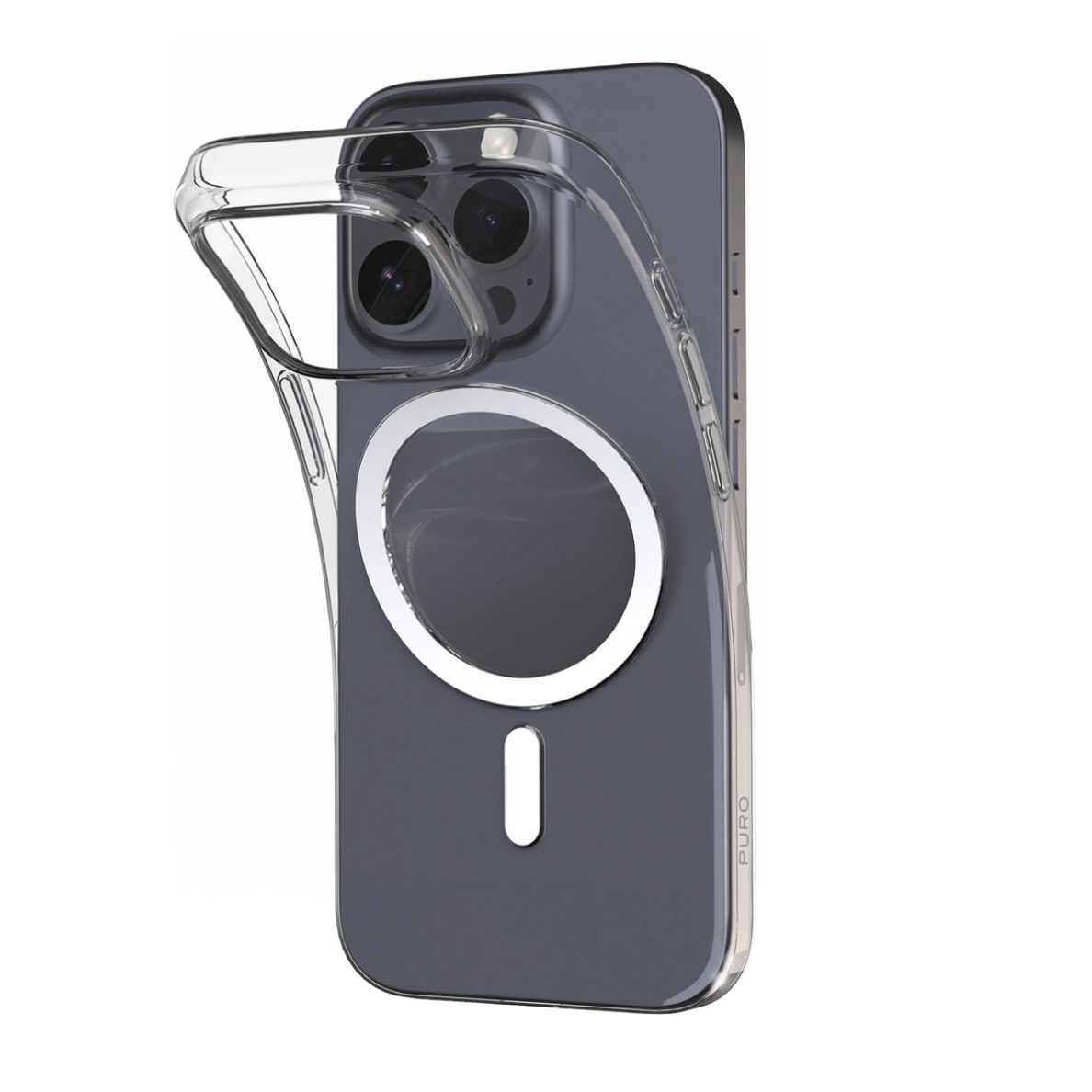 iPhone 16 Pro – Puro 03 Mag MagSafe silikoninis dėklas - Skaidrus