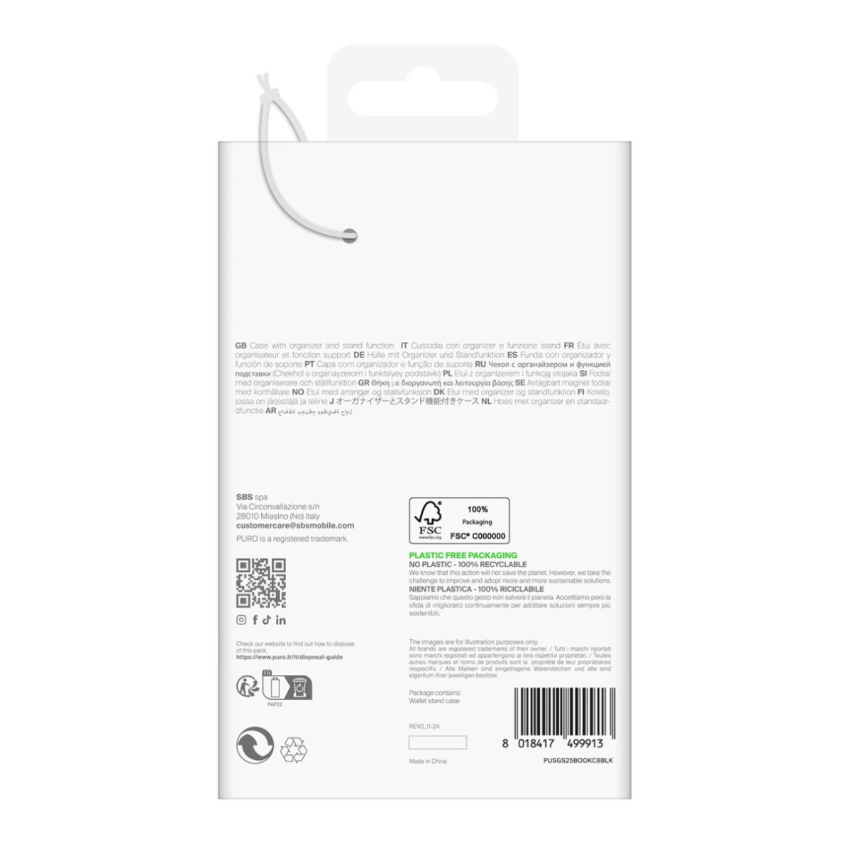 Puro Booklet dėklas su atverčiamu dangteliu ir pinigine Samsung Galaxy S25+ - juodas 3