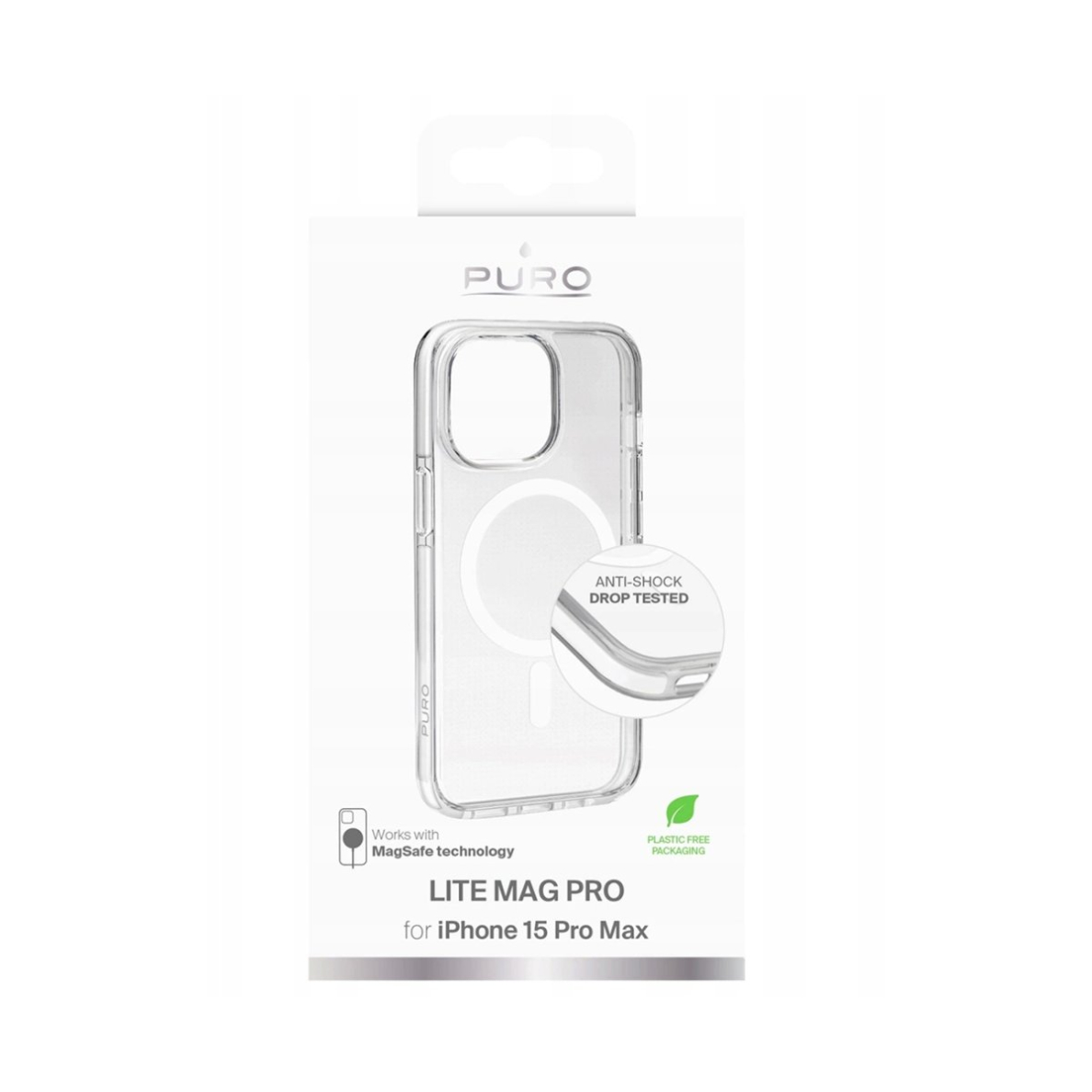 iPhone 16e – Puro Cover TPU+PC "LITE MAG" su MagSafe - Skaidrus 1