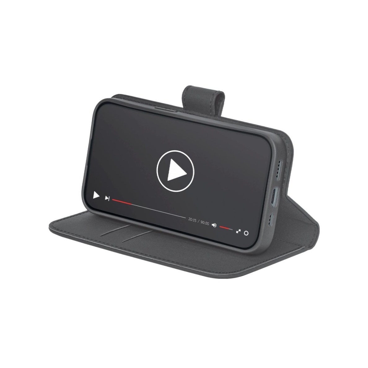 Puro Eco-Odinis Dėklas skirtas iPhone 16E W/horiz.Atverčiamas+2 Card Slot+Banknote Pocket+Cover Juodas 2