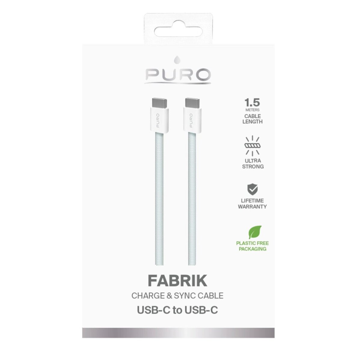 Laidas Puro Fabrik USB-C – USB-C 1.5m 60W 480Mbps – mėlynas 1