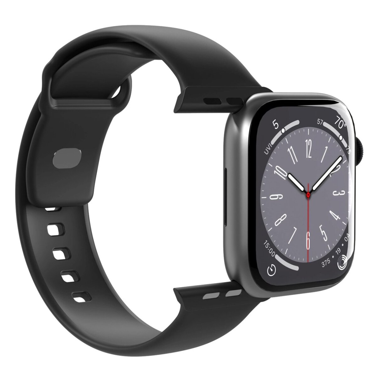 Dirželiai Puro Icon Silicone Apple Watch 38 / 40 / 41 mm – juodi (2 vnt.) 3