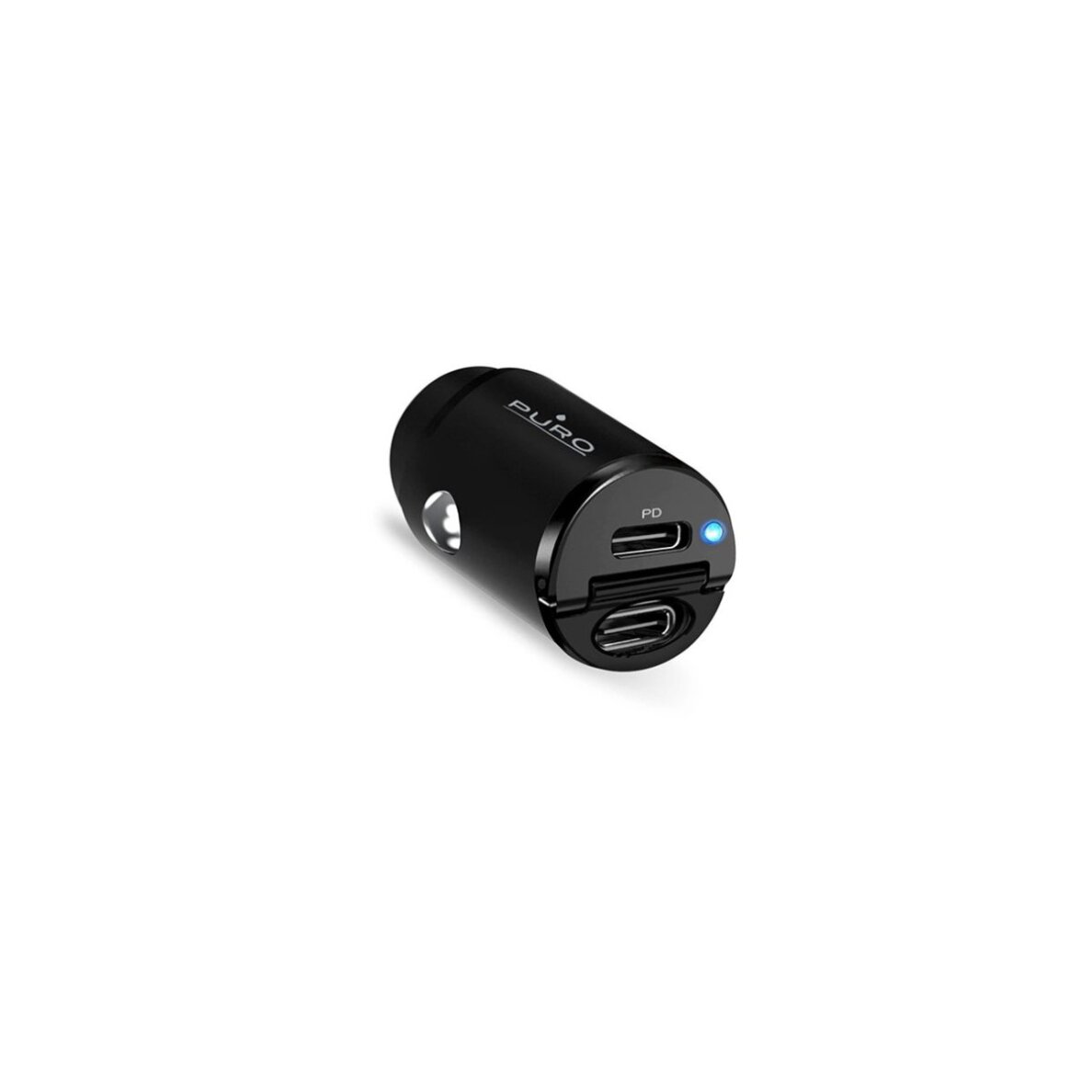 Automobilinis įkroviklis Puro Mini 30W Power Delivery 2x USB-C – juodas 2 Automobilinis įkroviklis Puro Mini 30W Power Delivery 2x USB-C – juodas 2