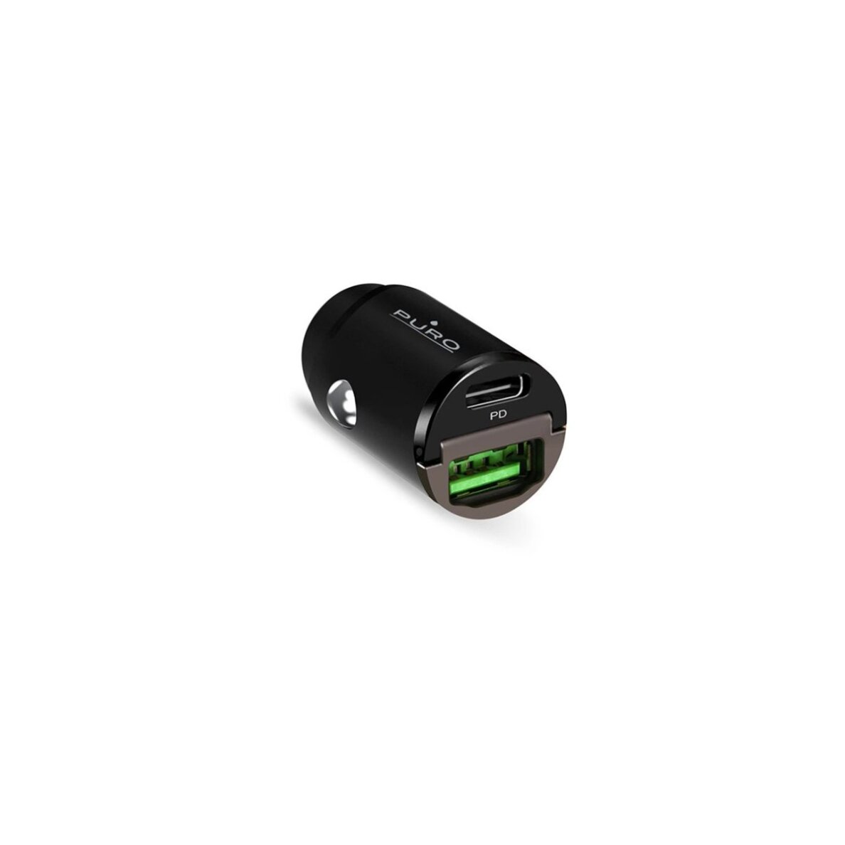 Automobilinis įkroviklis Puro Mini 30W Power Delivery USB-C / USB-A – juodas 4