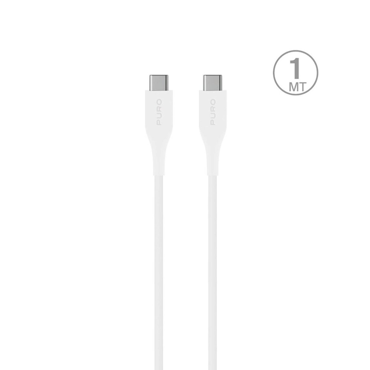 Laidas Puro Plain USB-C – USB-C 2A 1m – baltas Laidas Puro Plain USB-C – USB-C 2A 1m – baltas