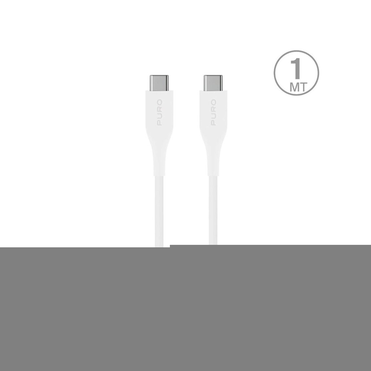 Laidas Puro Plain USB-C – USB-C Power Delivery 2m – baltas