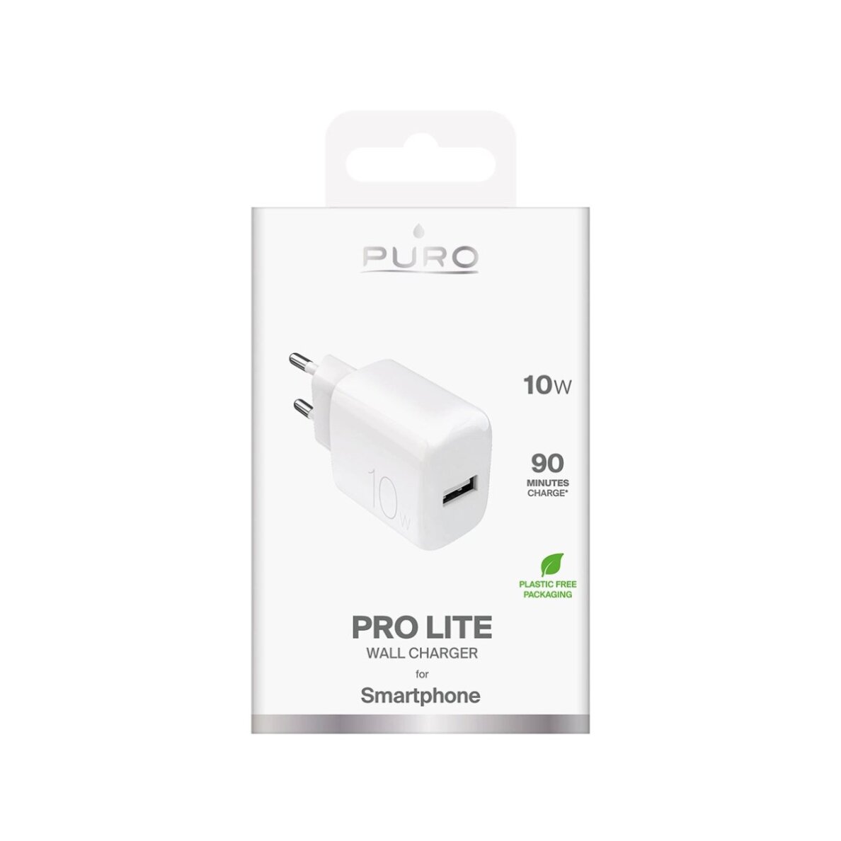 Sieninis įkroviklis Puro ProLite 10W USB-A – baltas 1