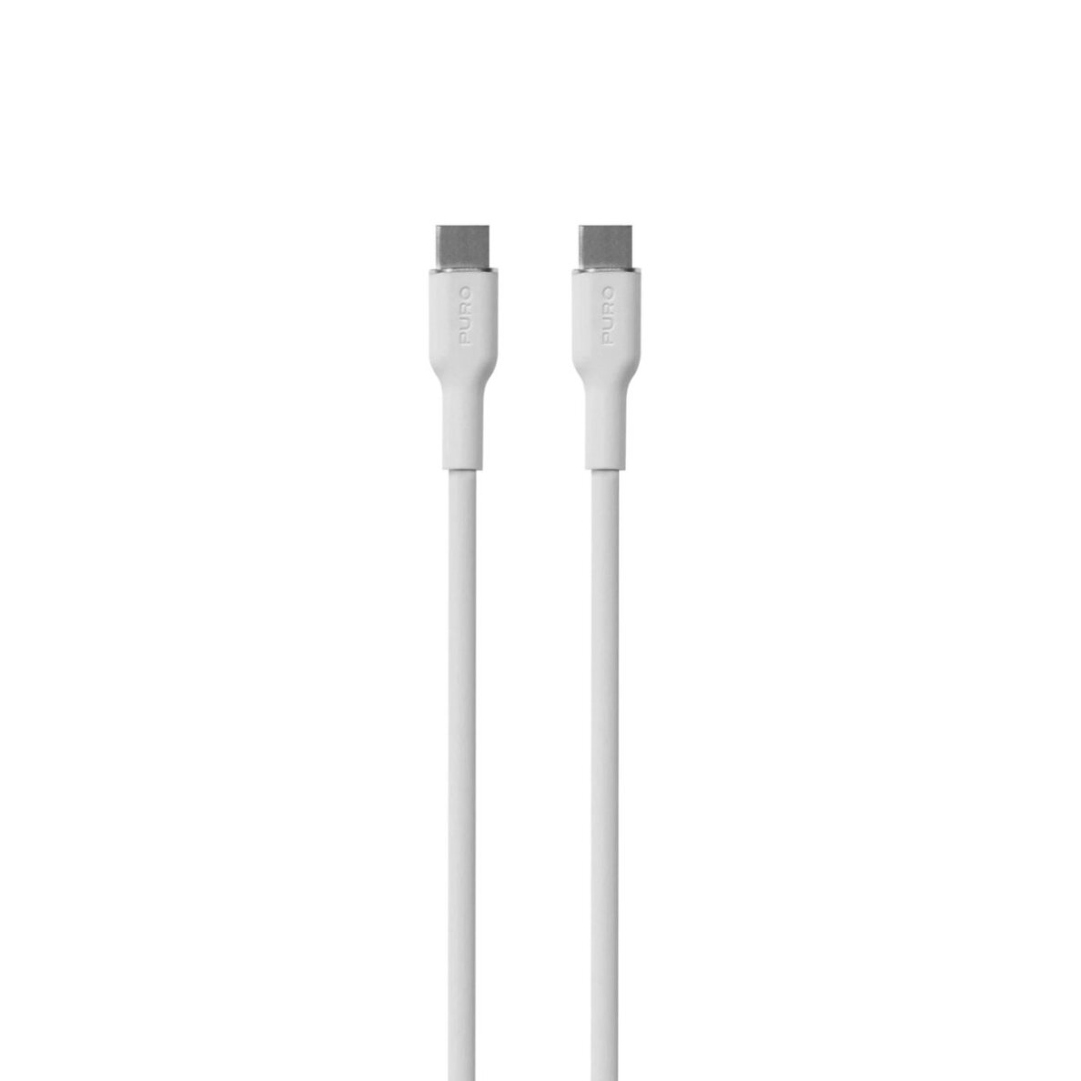 Laidas Puro Soft USB-C – USB-C 60W 1.5m silikoninis – baltas