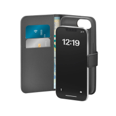 Puro Eco-Odinis Dėklas skirtas iPhone 16E W/horiz.Atverčiamas+2 Card Slot+Banknote Pocket+Cover Juodas