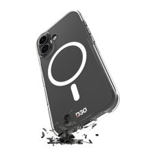 iPhone 17 Puro Impact Clear D3O TPU+PC dėklas su MagSafe – skaidrus
