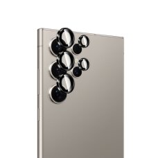 Samsung Galaxy S26 Ultra Puro Individual grūdintas kameros stiklas su juodais rėmeliais