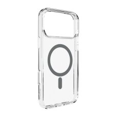 iPhone 17 Pro Max Puro Lite Mag TPU+PC dėklas su MagSafe – permatomas su pilku rėmeliu