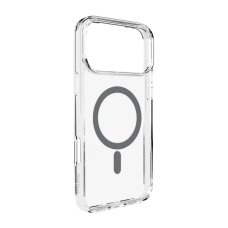 iPhone 17 Pro Puro Lite Mag TPU+PC dėklas su MagSafe palaikymu - permatomas su pilku rėmeliu