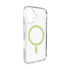iPhone 17 Puro Lite Mag TPU+PC dėklas su MagSafe – permatomas su žaliu rėmeliu