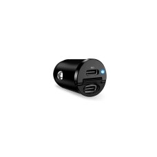 Automobilinis įkroviklis Puro Mini 30W Power Delivery 2x USB-C – juodas