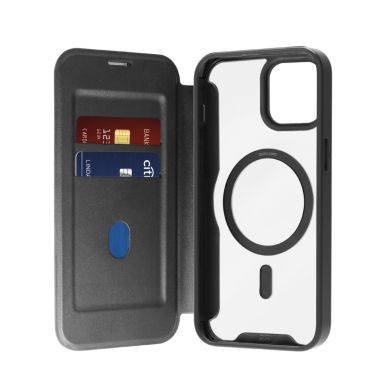 iPhone 16 Plus – Puro Book Mag MagSafe odinis dėklas su atvartu ir kortelių skyriumi - Juodas iPhone 16 Plus – Puro Book Mag MagSafe odinis dėklas su atvartu ir kortelių skyriumi - Juodas