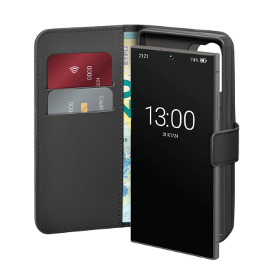 Puro Booklet dėklas su atverčiamu dangteliu ir pinigine Samsung Galaxy S25 Ultra - juodas