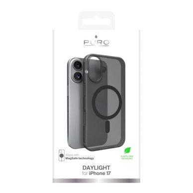 iPhone 17 Puro Daylight silikoninis dėklas su MagSafe – pusiau permatomas juodas 1